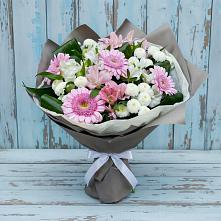 Букет цветов из:  Герберы, Альстромерии и Хризантемы в Магнитке