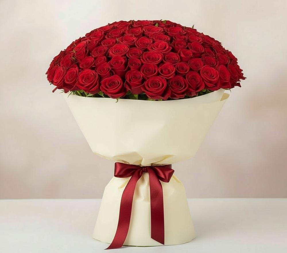 Букет 101 Красная роза Милано в Магнитке