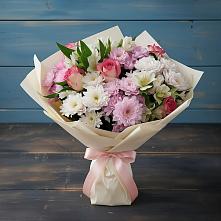 Букет цветов из:  Хризантемы, Альстромерии и Розы #REPLACE_PRED# Магнитке